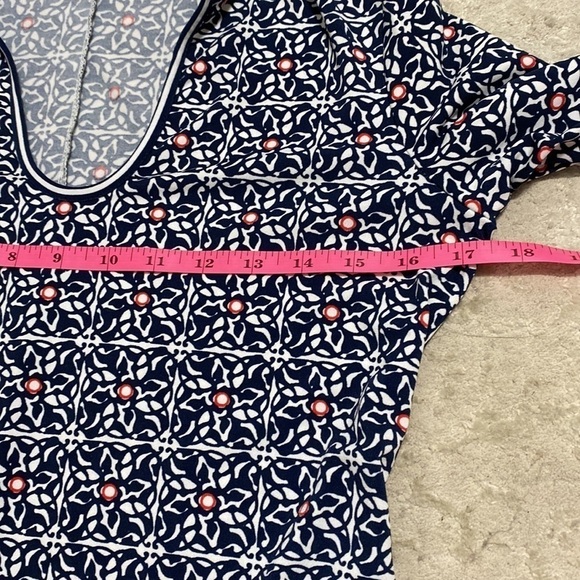 Max Studio Bell Sleeve Midi Dress Size XS Patterned Floral Navy Blue White Color - Picture 6 of 10